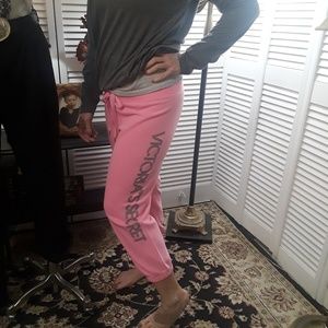Victoria's Secret SUPERMODEL Pink Crop Sweat Pants